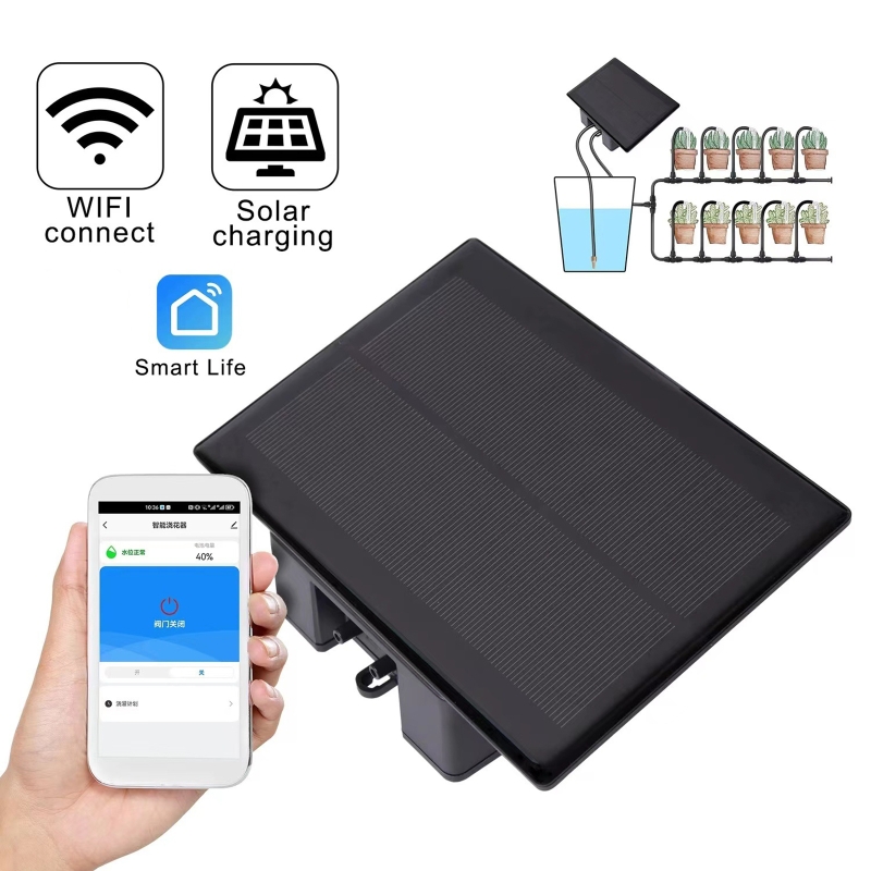 Urban Farming System - WIFI พลังงานแสงอาทิตย์เครื่องรดน้ําอัตโนมัติชุด Mobile App รีโมทคอนโทรลสมาร์ทอุปกรณ์รดน้ําชลประทานหยดชลประทาน Kit